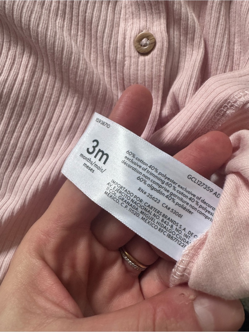 Carter's Light Pink Ribbed Baby Two-Piece Set - Picture 4 of 4